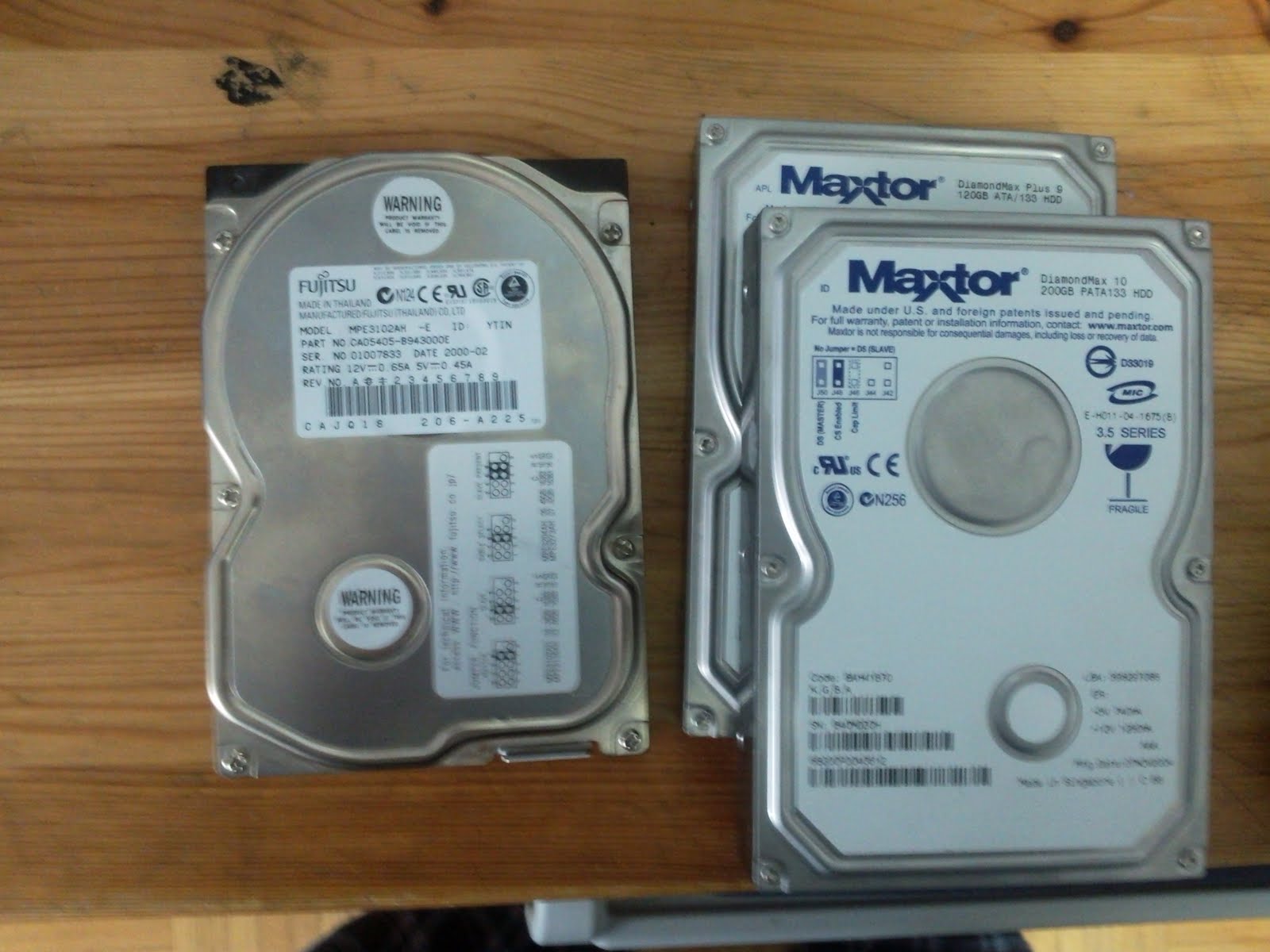 A stack of hard drives